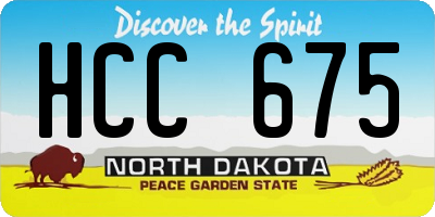 ND license plate HCC675