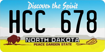 ND license plate HCC678