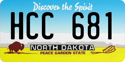 ND license plate HCC681