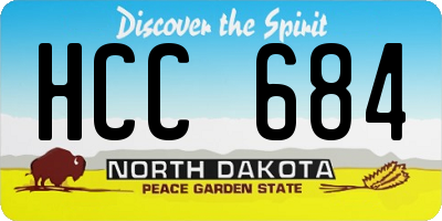 ND license plate HCC684