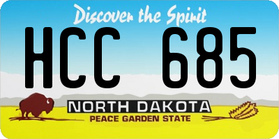 ND license plate HCC685