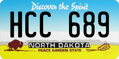ND license plate HCC689