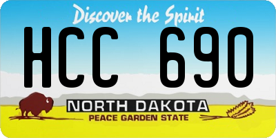 ND license plate HCC690