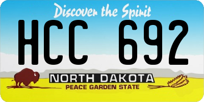 ND license plate HCC692