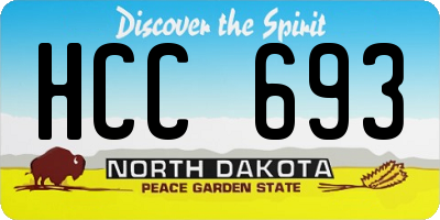 ND license plate HCC693