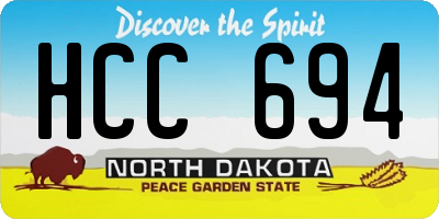 ND license plate HCC694