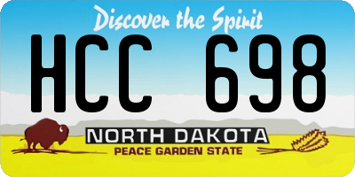 ND license plate HCC698