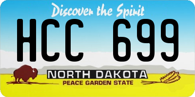 ND license plate HCC699