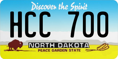 ND license plate HCC700