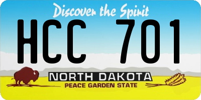 ND license plate HCC701