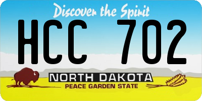 ND license plate HCC702