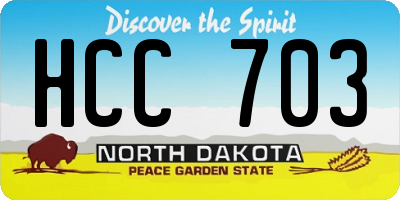 ND license plate HCC703