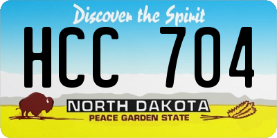 ND license plate HCC704