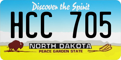 ND license plate HCC705