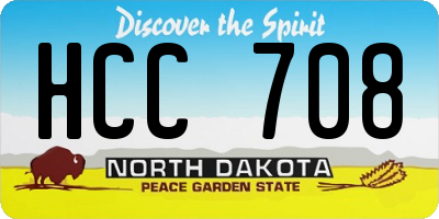 ND license plate HCC708