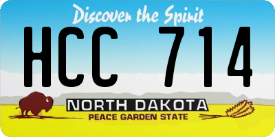 ND license plate HCC714