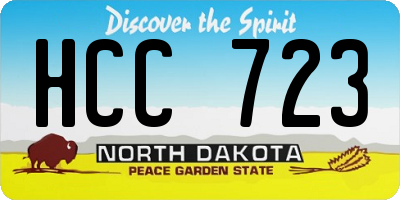 ND license plate HCC723