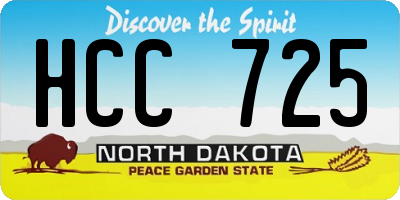 ND license plate HCC725