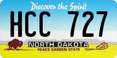 ND license plate HCC727