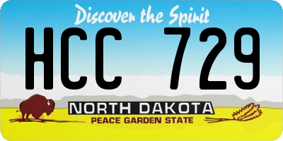 ND license plate HCC729