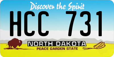 ND license plate HCC731