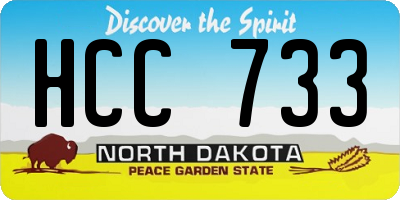 ND license plate HCC733