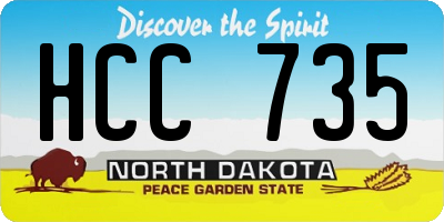 ND license plate HCC735