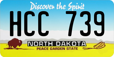 ND license plate HCC739