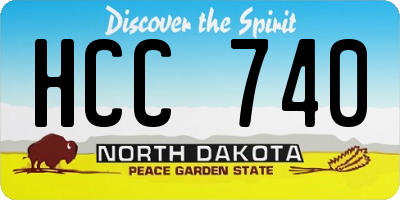 ND license plate HCC740