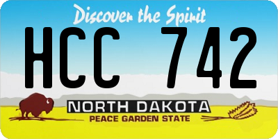 ND license plate HCC742