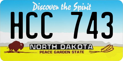 ND license plate HCC743