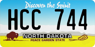 ND license plate HCC744