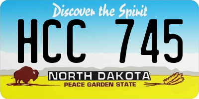 ND license plate HCC745