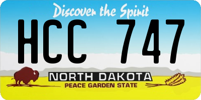 ND license plate HCC747