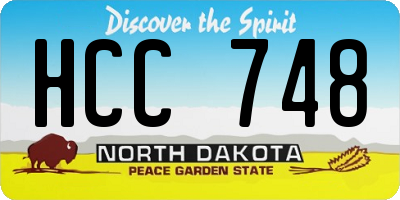 ND license plate HCC748