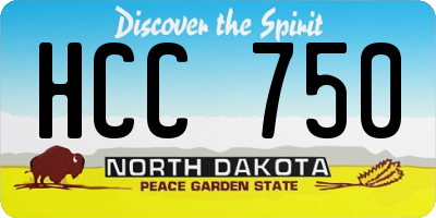 ND license plate HCC750