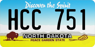 ND license plate HCC751