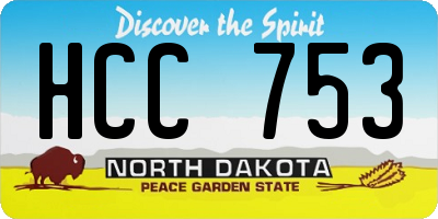 ND license plate HCC753