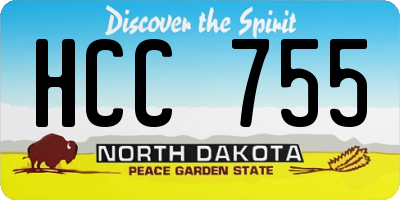 ND license plate HCC755