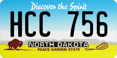 ND license plate HCC756