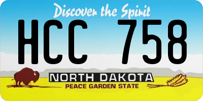 ND license plate HCC758