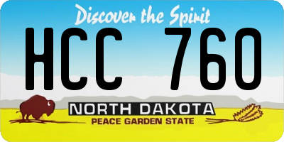 ND license plate HCC760