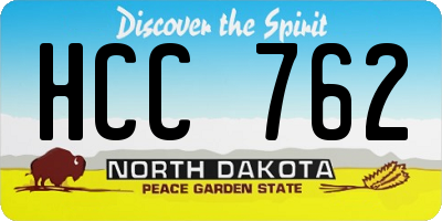 ND license plate HCC762