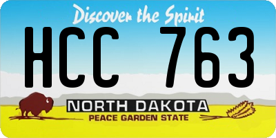 ND license plate HCC763