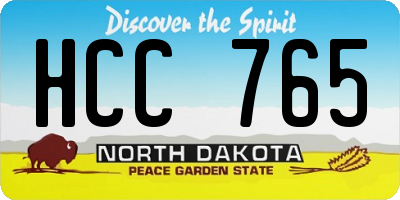 ND license plate HCC765