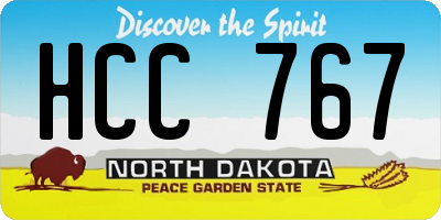 ND license plate HCC767