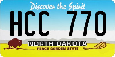 ND license plate HCC770