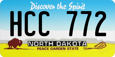 ND license plate HCC772