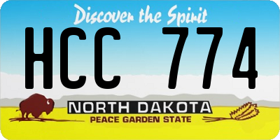 ND license plate HCC774