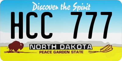 ND license plate HCC777